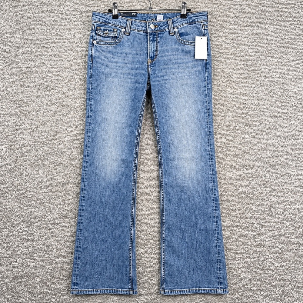 H&M Divided Women's Size 12 Y2K Flare Jeans Light Wash Stretch Denim